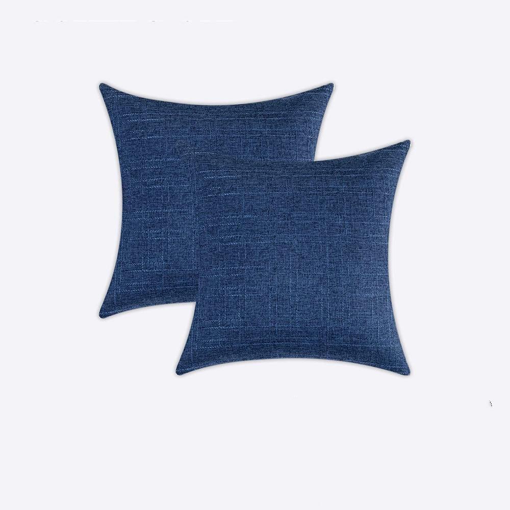 Kevin Textile Pack of 2 Outdoor Waterproof Pillow Covers Throw Pillow Covers Decorative Pillowcases Classic Checkered Pillow Cases for Sofa Couch Patio Garden 24x24 Inch Blue