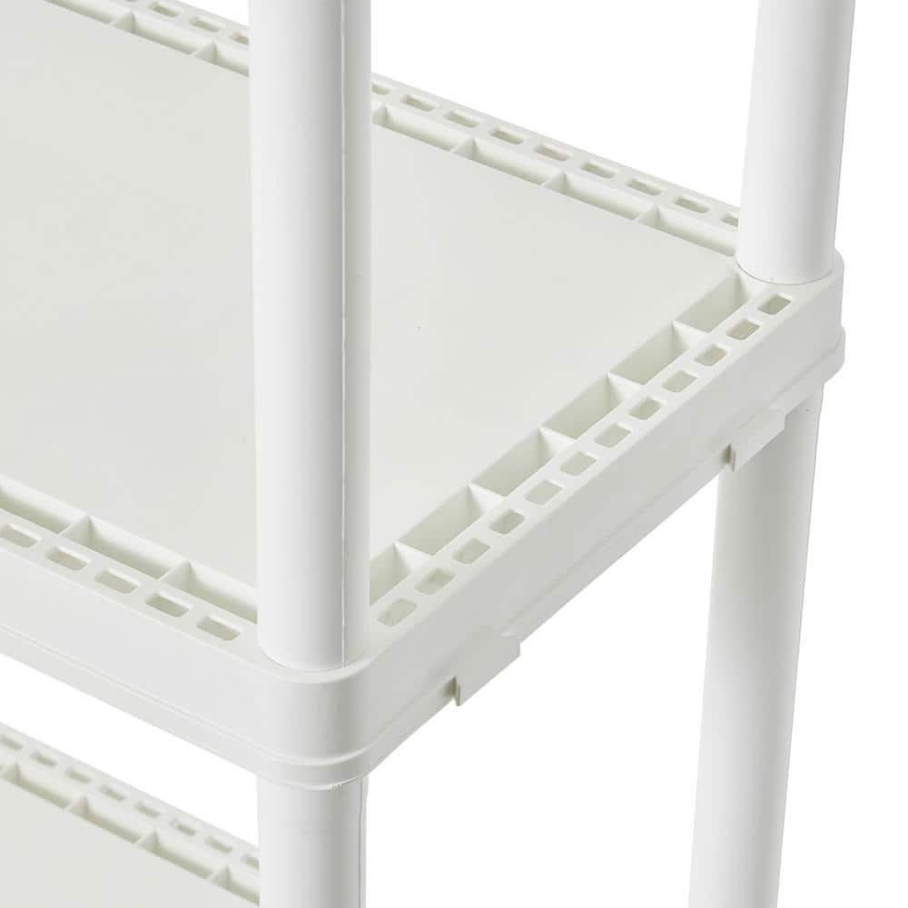 Gracious Living 4 Shelf Fixed Height Solid Light Duty Home Storage Unit