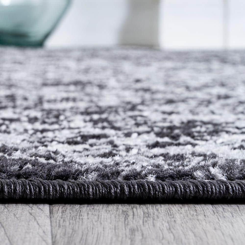 3' x 5' Modern Persian Boho Vintage Trellis Area Rug, Black/Ivory - JONATHAN Y