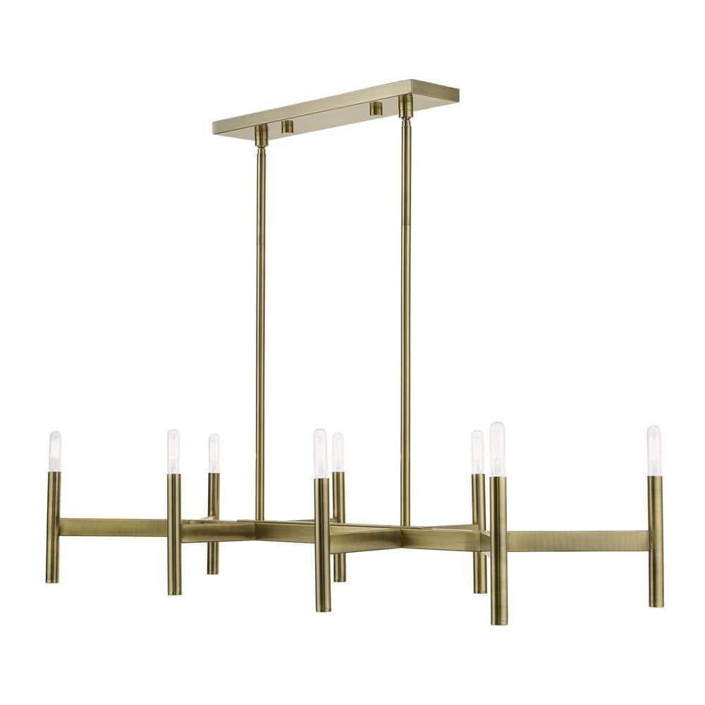 Livex Lighting Copenhagen 8 - Light Chandelier in  Antique Brass
