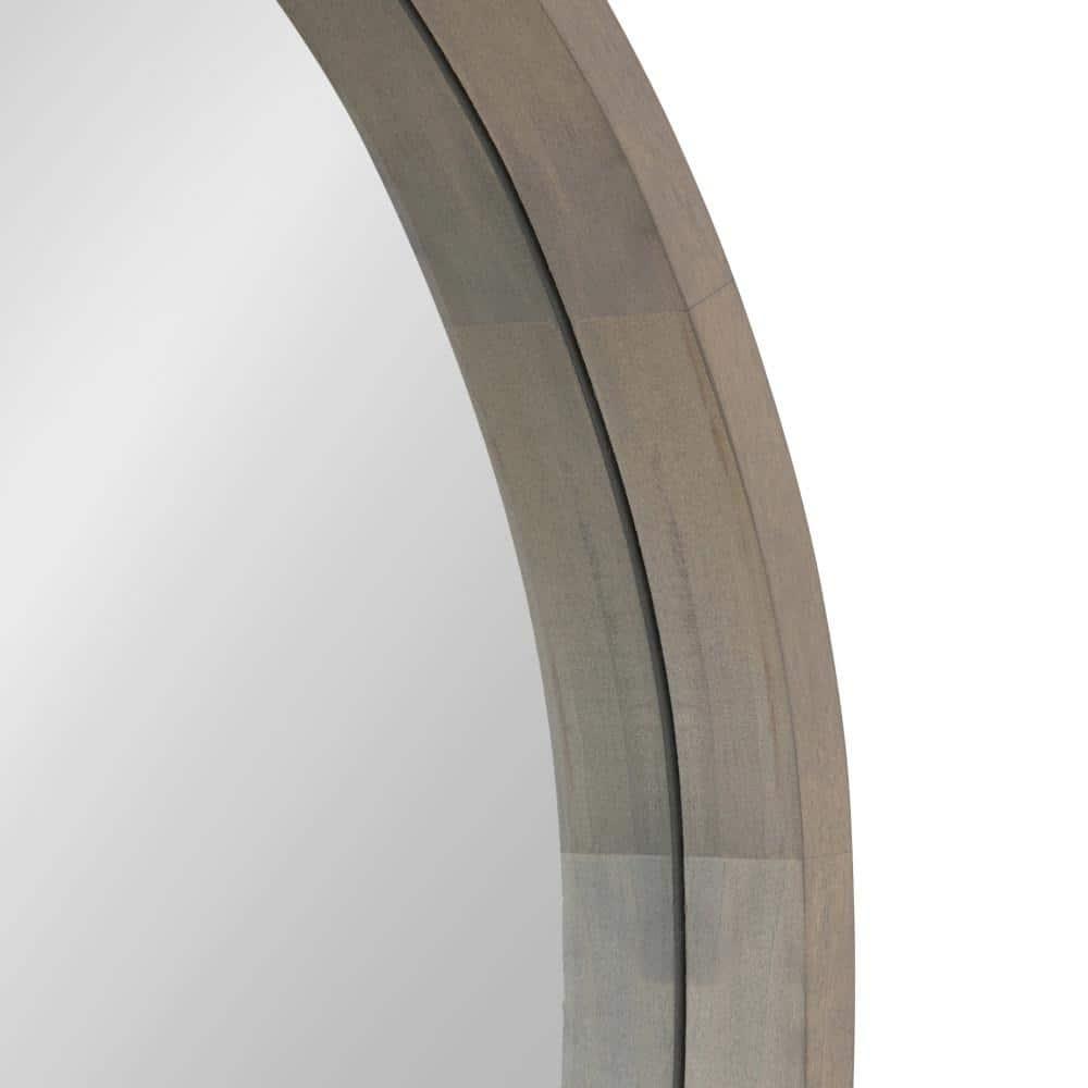 30" Hutton Round Wall Mirror Gray - Kate & Laurel All Things Decor