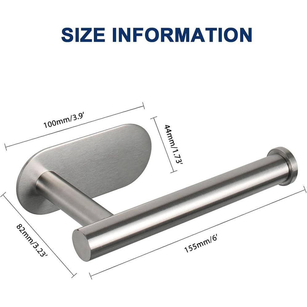Toilet Paper Holder,Brushed Nickel,Wall Mount, Upgraded Adhesive Toilet Roll Holder,no Drilling,Bathroom/Rv/Washroom,SUS 304 Stainless Steel,Rustproof (Brushed Nickel, 1 Piece)