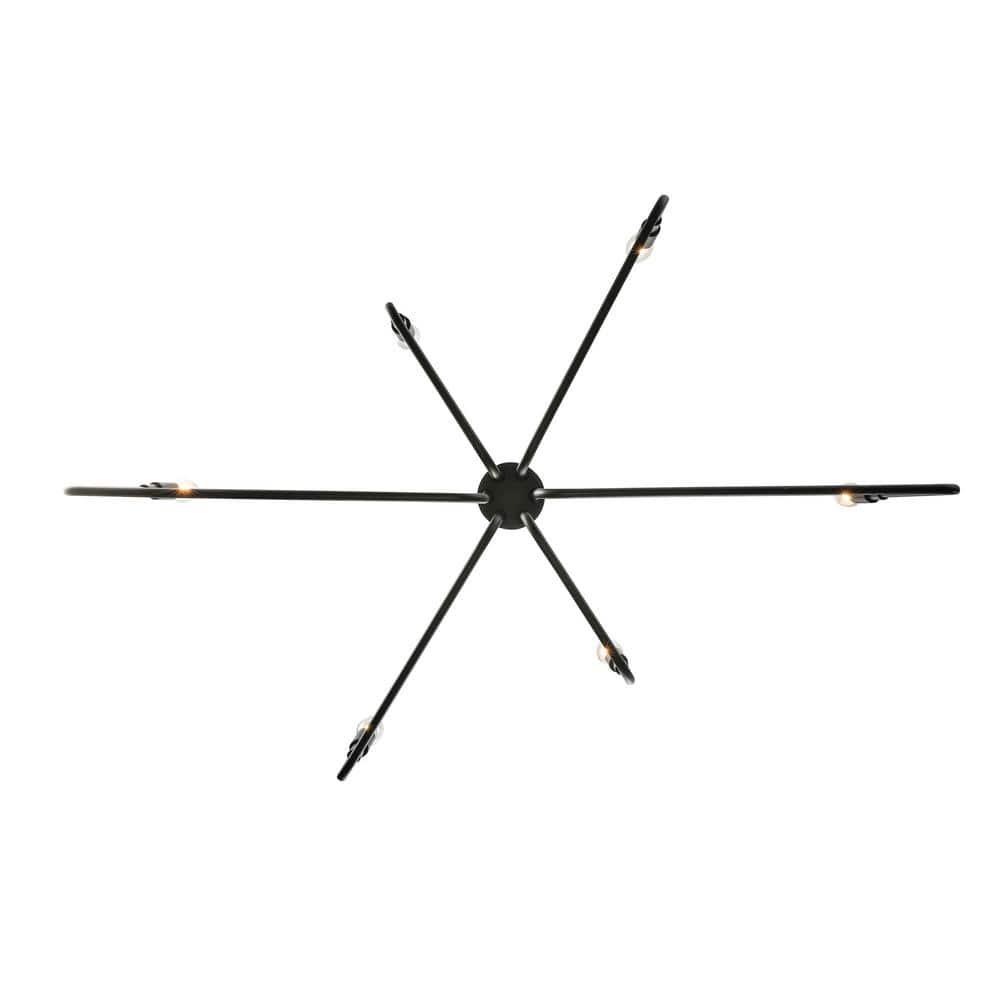 Charlotte 6-Light Black Candle Chandelier Light Fixture