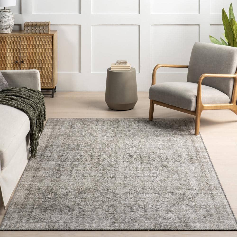 Nuloom Hillstone Collection Calianna Traditional Vintage Medallion Area Rug, 5' x 8', Beige