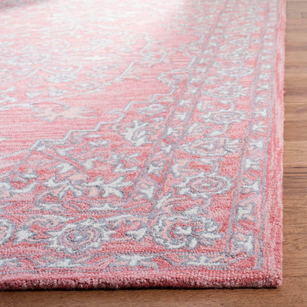 Micro-Loop MLP504 Hand Tufted Indoor Runner Rug - Pink/Ivory - 2'3"x11' - Safavieh