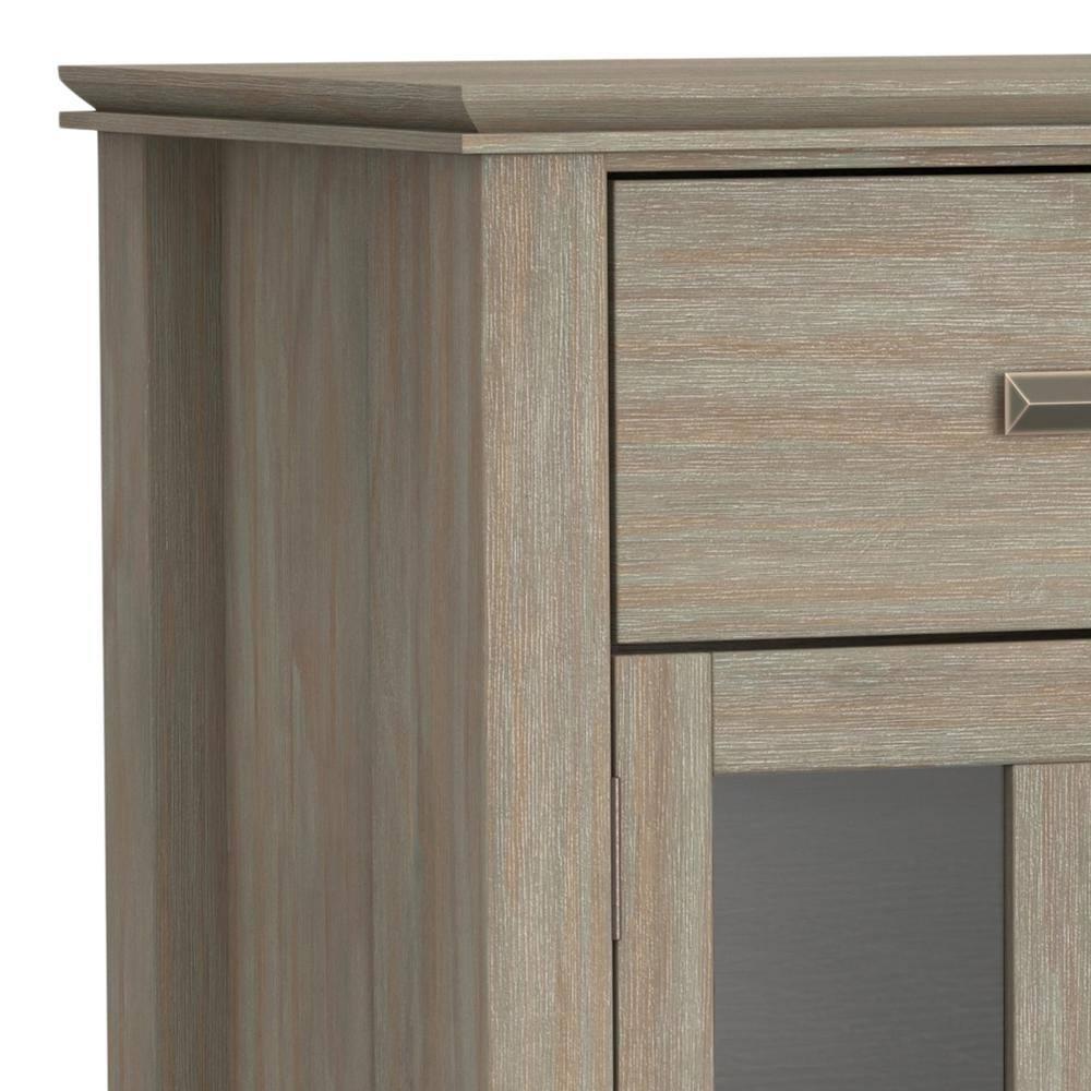 Simpli Home Artisan Solid Wood Sideboard Buffet In Distressed Grey