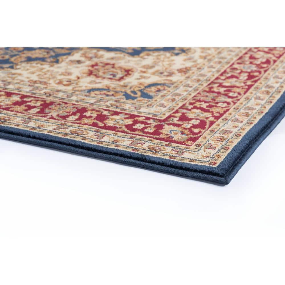 Tayse Sensation Area Rug 4787 NAVY Traditional Navy Blue Bordered Medallion 2' x 3' Rectangle