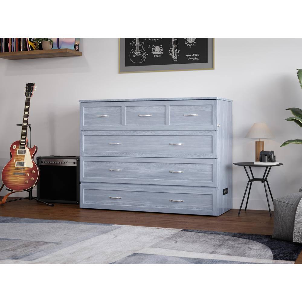 AFI Northfield Driftwood Full Solid Wood Murphy Bed Chest