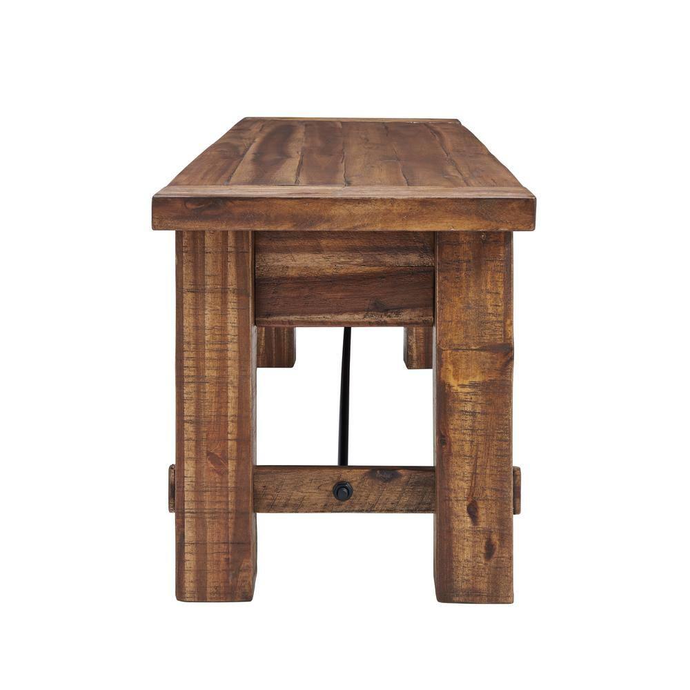 Durango Wood Entryway/Dining Bench Dark Brown - Alaterre Furniture: Industrial Accent, 60" Long