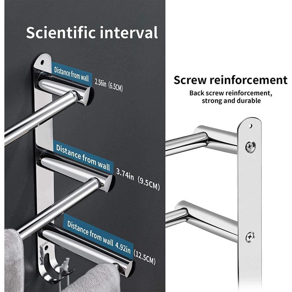 Towel Bars Hanger Freely Retractable 20-30 Inche Stainless Steel 304 Bath Rack Strong 3M Adhesive Bathroom Wall Free mounting Hole-Installing washroom Kitchen Space Saving 3 Bars