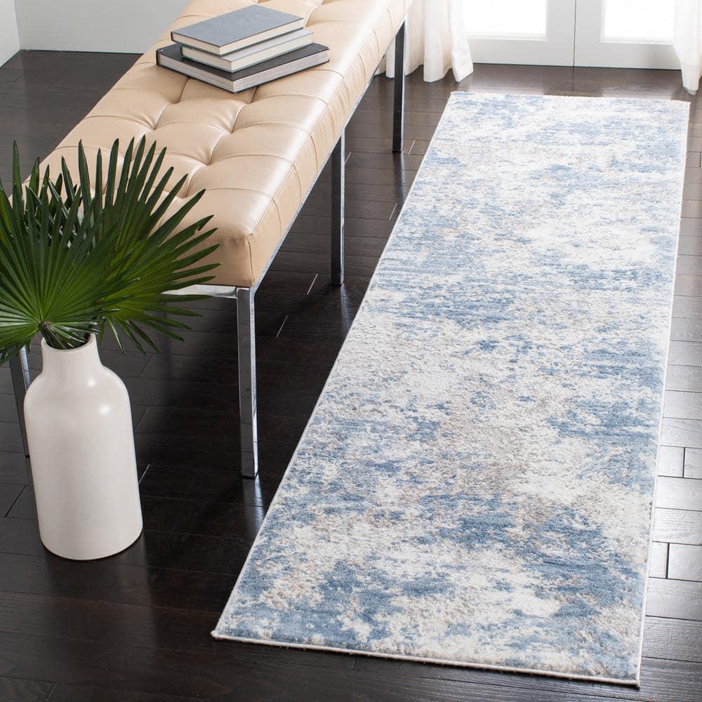 Amelia ALA705 Power Loomed Runner Rug - Grey/Blue - 2'2"x14' - Safavieh.