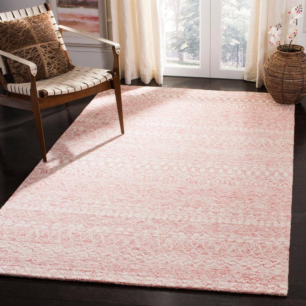 Micro-Loop MLP502 Hand Tufted Indoor Accent Rug - Pink/Ivory - 2'6"x4' - Safavieh