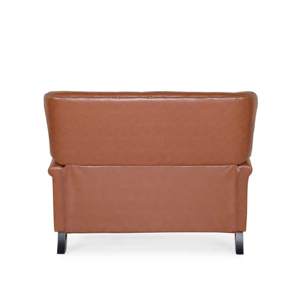 Noble House Dero Faux Leather Tufted Oversized Recliner, Cognac Brown and Espresso