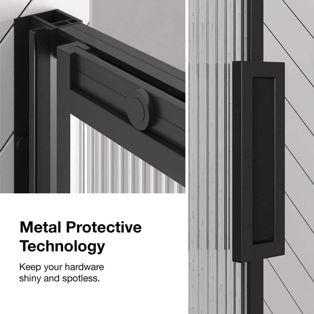 Ove Decors Stanford 48 In. W X 74 In. H Sliding Fluted Straight Alcove Shower Door