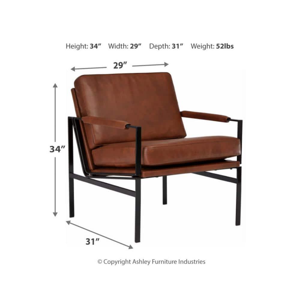 Signature Design by Ashley Contemporary Puckman Accent Chair Brown/Silver Finish
