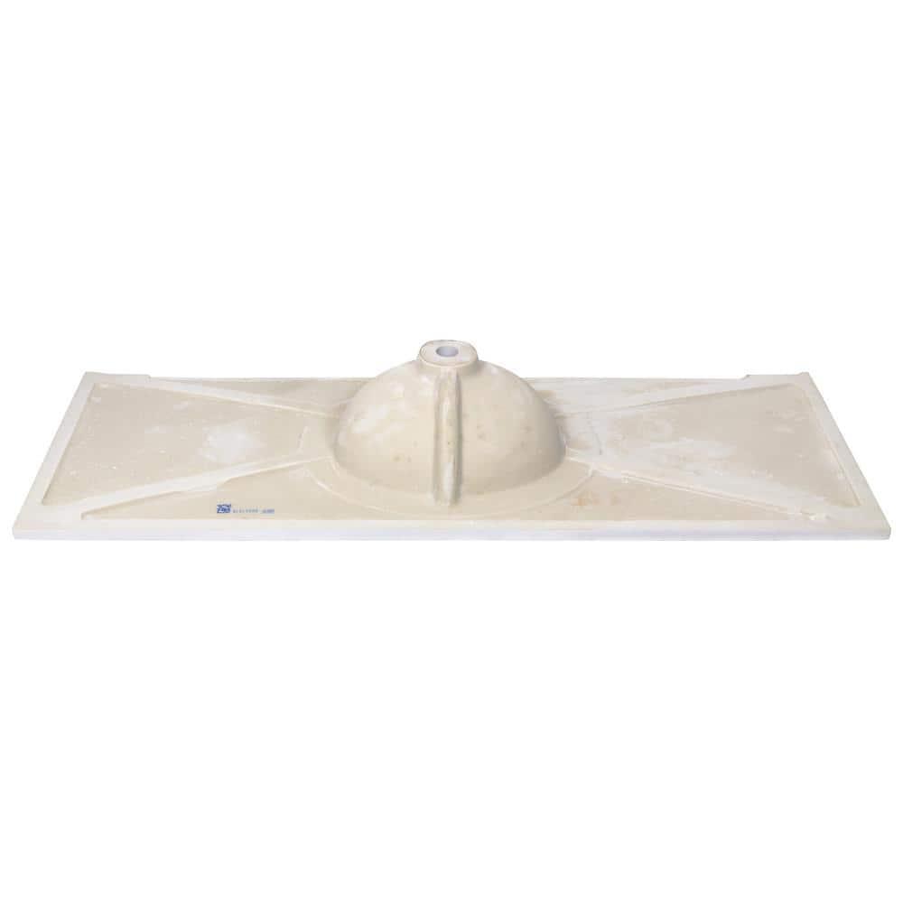61 Inch Cultured Marble Vanity Top with Backsplash, Improved Package, White