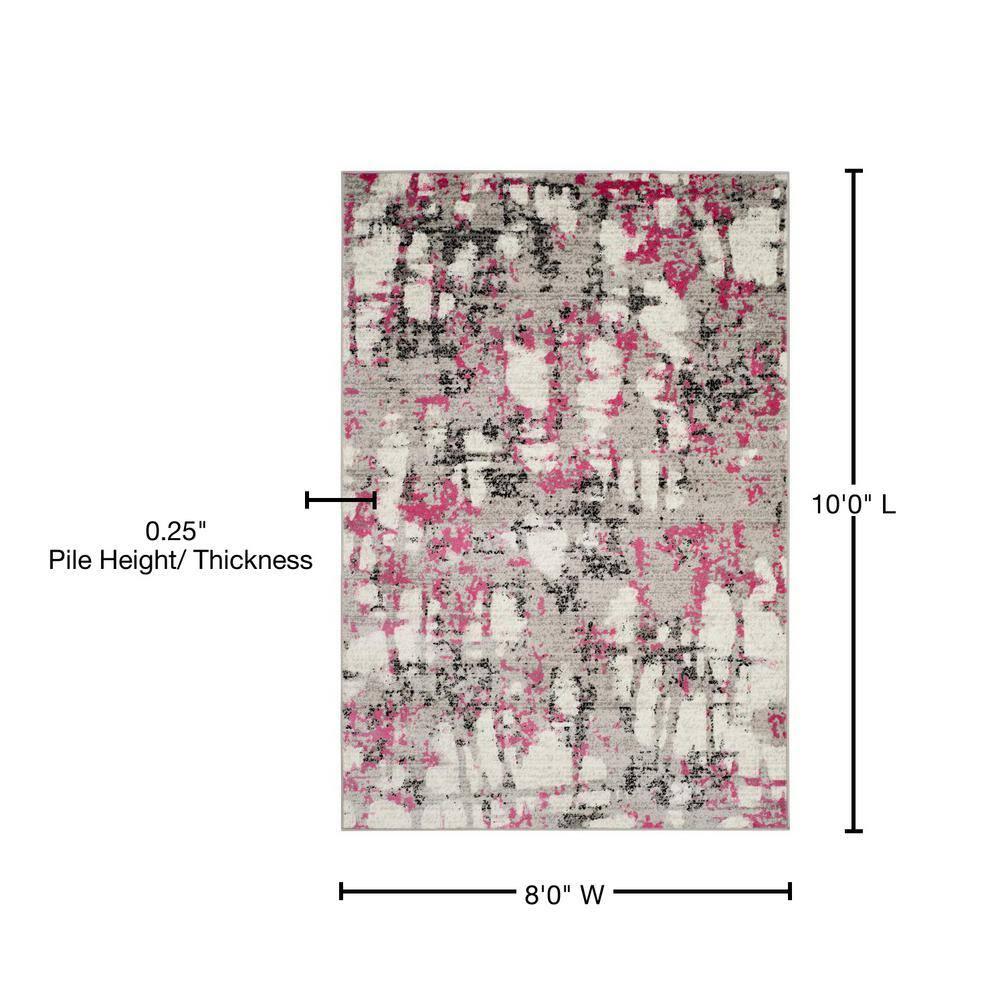 Skyler SKY193 Power Loomed Indoor Area Rug - Grey/Pink - 8'x10' - Safavieh