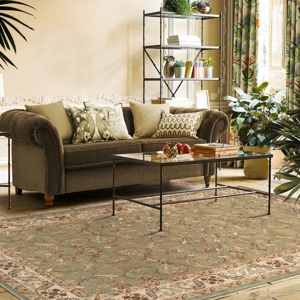 Heritage Traditional Floral Scroll Vines Indoor Or Area Rug