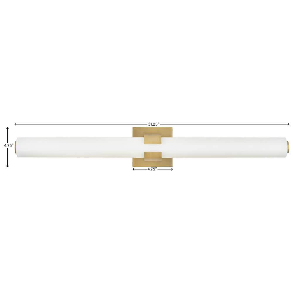 Aiden Integrated LED Bath Vanity Bar w/ Etched White Glass
