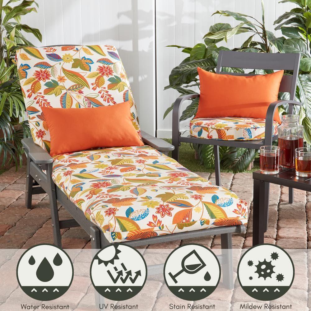 Greendale Home Fashions 18" x 18" Esprit Floral Round Outdoor Chair Pad (Set of 2)