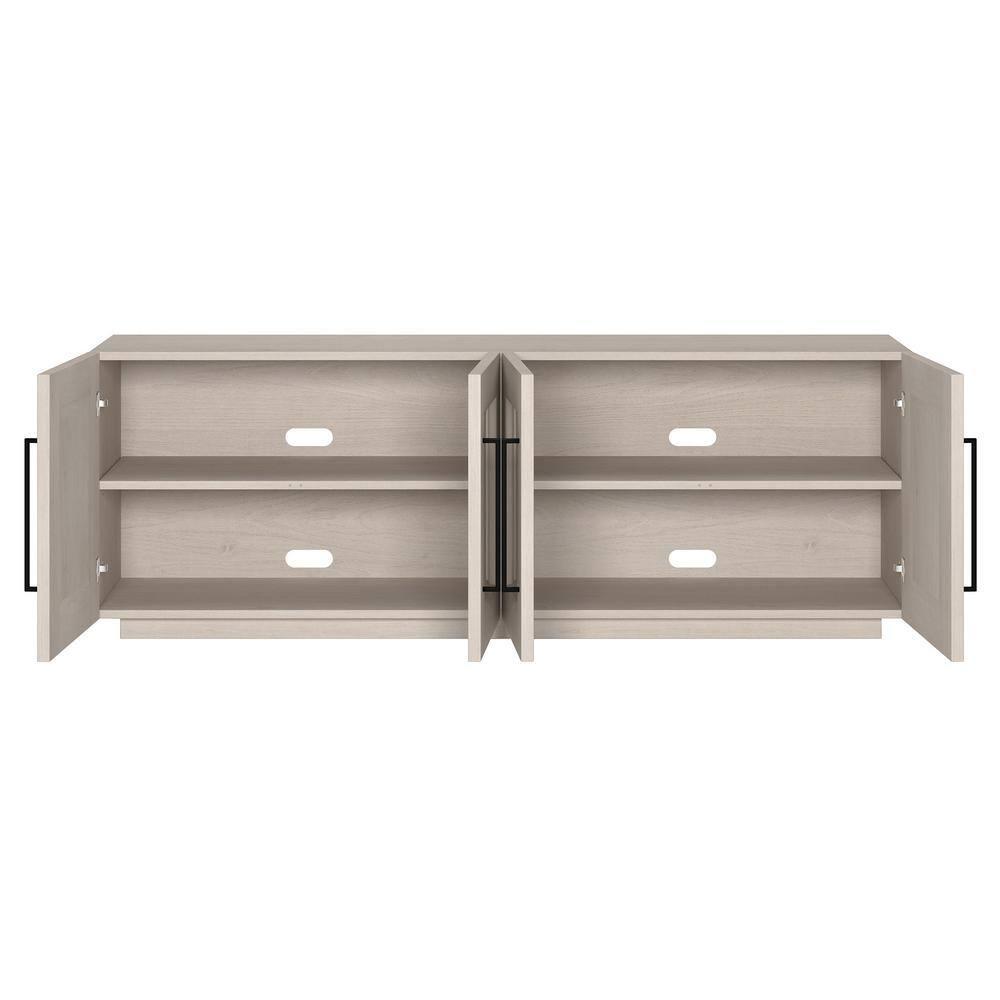 Evelyn&Zoe Easy Assemble Television Stand, Wood White, 15.50 x 68.00 x 24.00 Inches, 102.55 lb