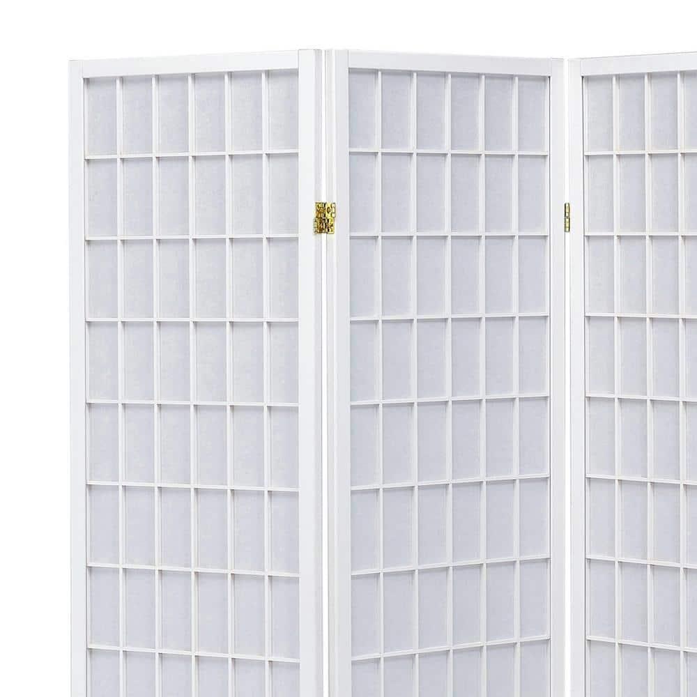 Contemporary White Pine Four Panel Folding Screen