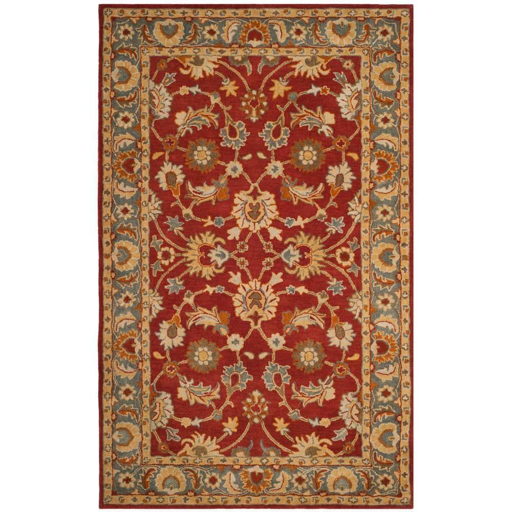Heritage HG403 Handmade Area Rug - 5'x8' - Red/Blue - Safavieh