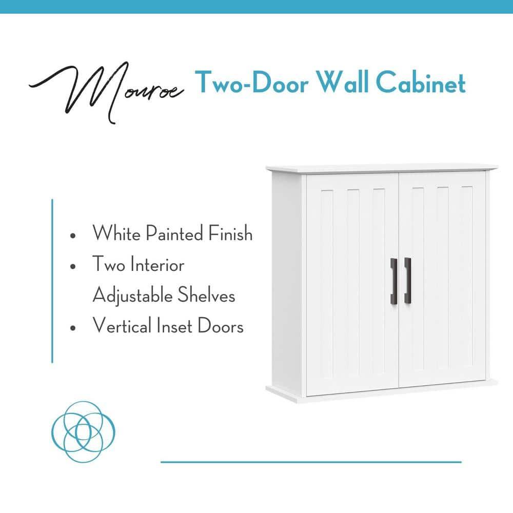RiverRidge Home RiverRidge Monroe Two-Door Bathroom and Laundry Wall Mount Storage Medicine Cabinet with Fixed and Adjustable Shelves - White