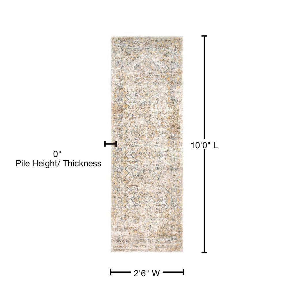 Nuloom Madisson Medallion 2x10 Runner Indoor Area Rug for Living Room Bedroom Dining Room Entryway Hallway Kitchen, Gold/Ivory