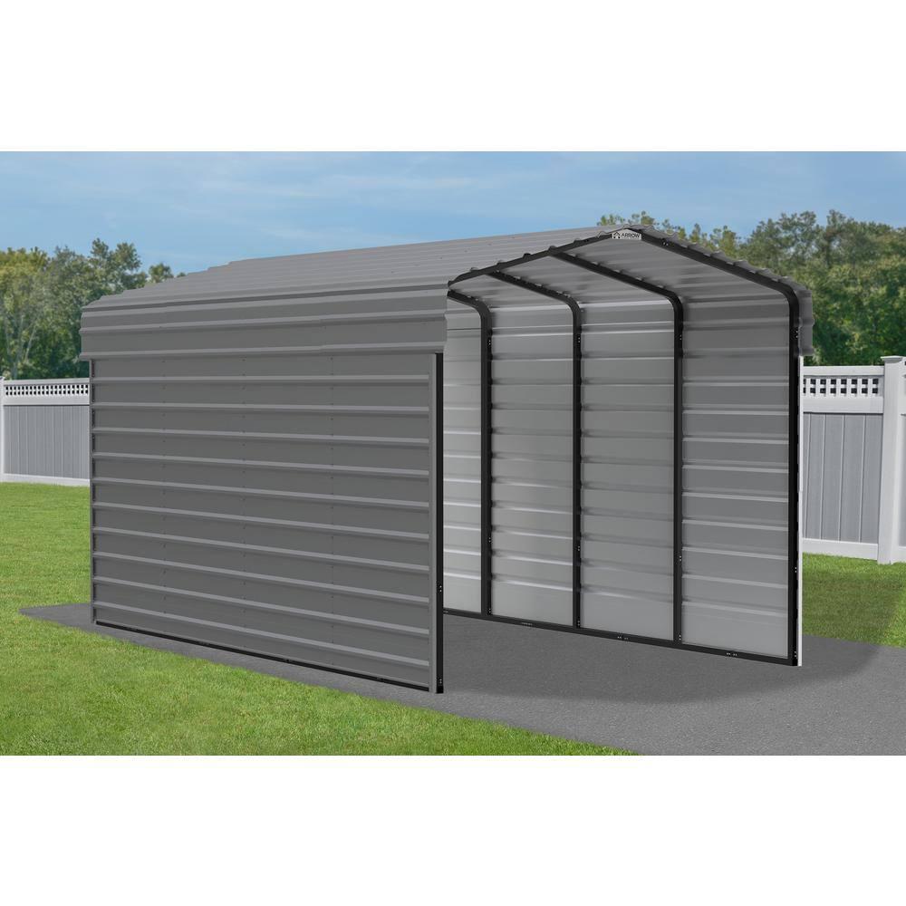 Arrow Arrow Steel Carport with 2 Side Wall Kits, 10x20x09