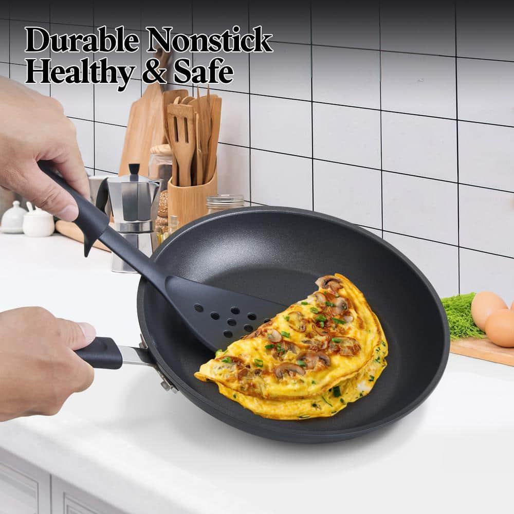 Cook N Home Professional Hard Anodized Pots and Pans Set Nonstick, Kitchen Cookware Set, Black
