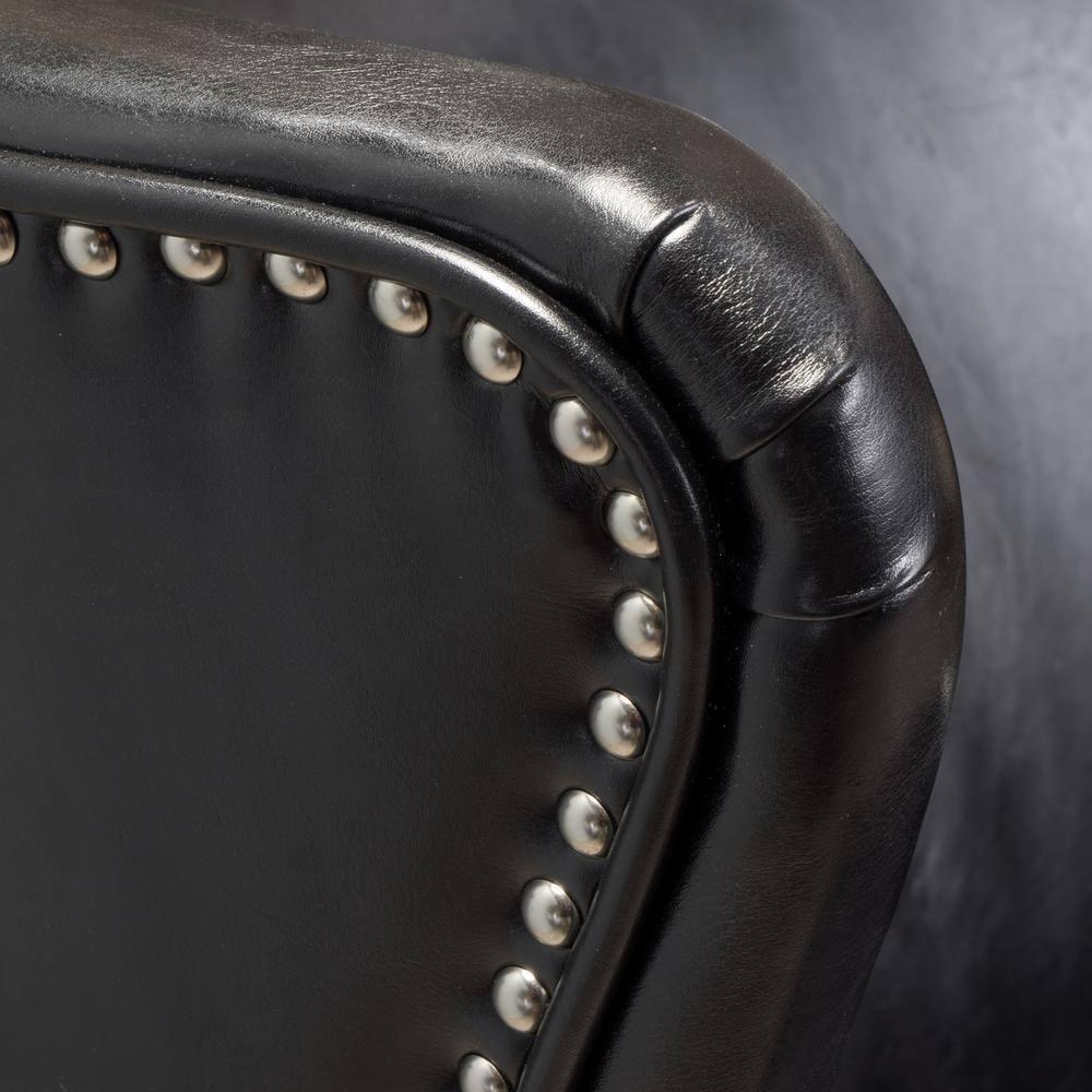 Christopher Knight Home Canterburry High Back Bonded Leather Wing Chair by  Club Chairs Black