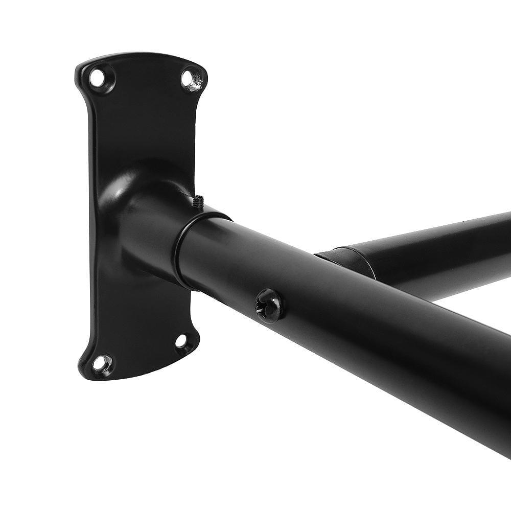 Rustproof 60 in. Large Size by 25 in. Aluminum D-Shape Shower Rod in Black