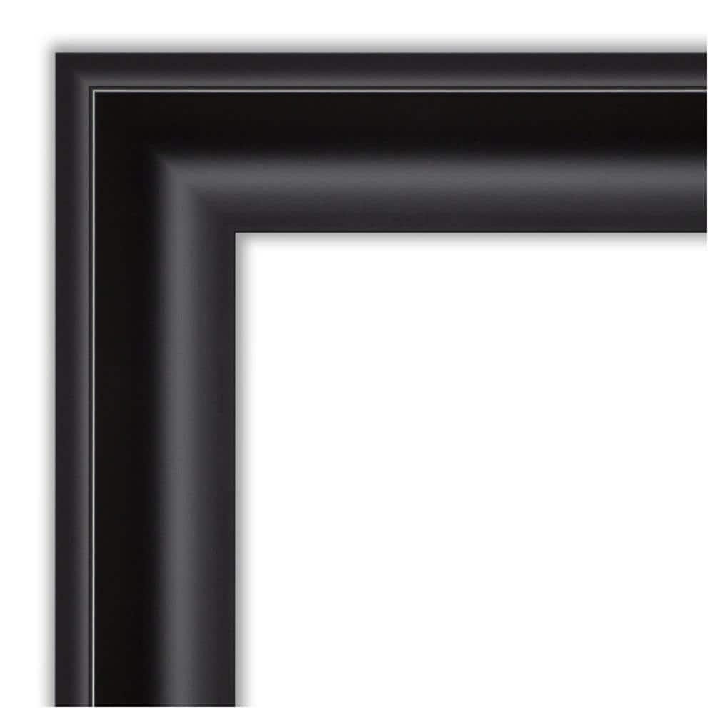 Amanti Art Beveled Bathroom Wall Mirror - Grand Black Narrow Frame Outer Size: 40 x 28 in