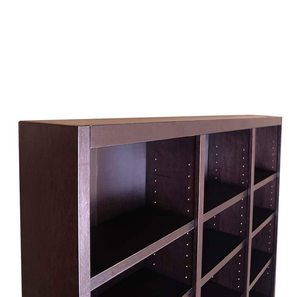 Winston Porter Aliette Triple Wide Wood Bookcase, 18 Bookshelf, 84 inch Tall Storage and Display Bookshelf for Home Office and Living Room