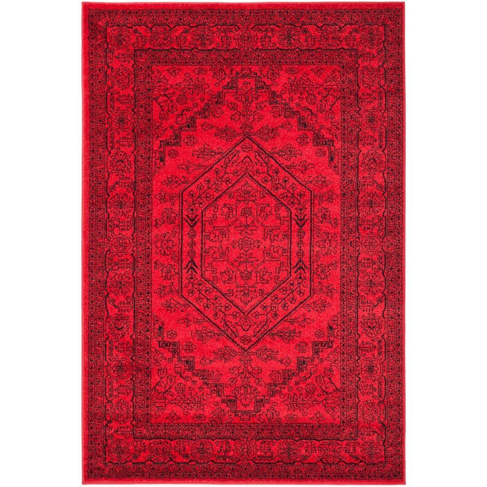 Adirondack ADR108 Power Loomed Area Rug - Red/Black - 6'x9' - Safavieh.