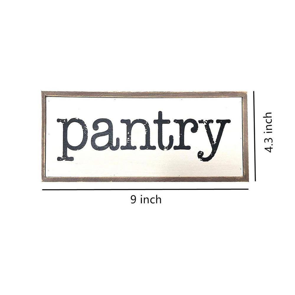 Parisloft Pantry Rustic Wood Block Sign, Small Farmhouse Tabletop Decor for Kitchen