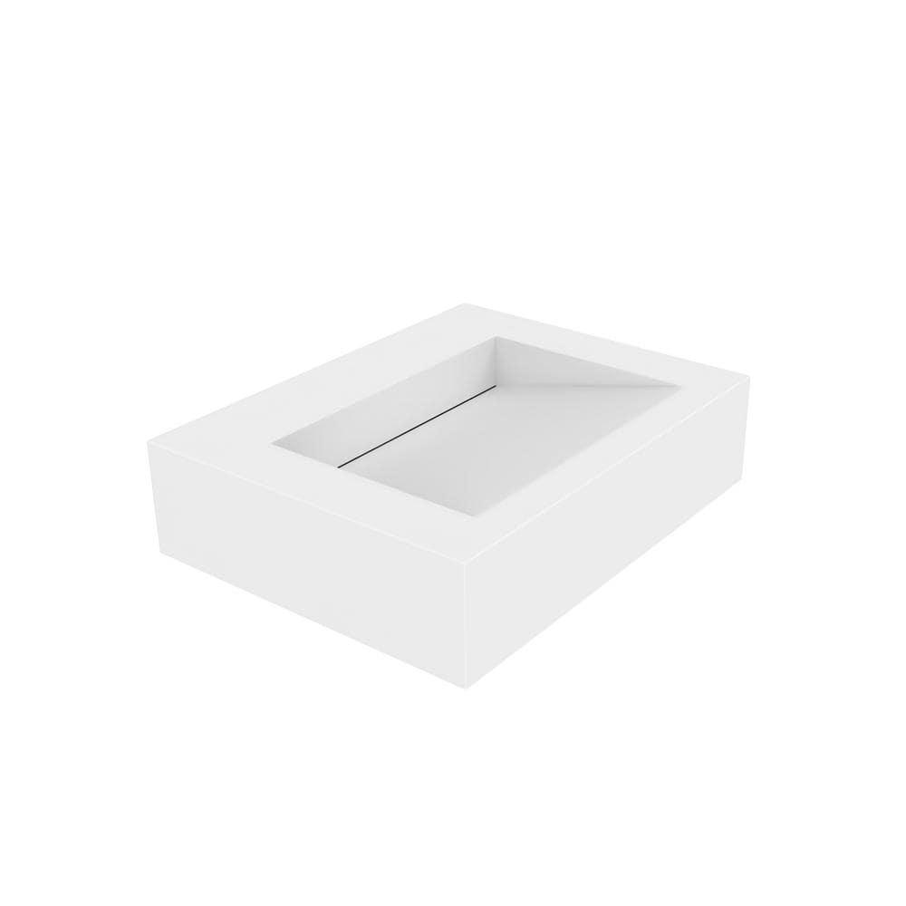 Pyramid 24" Wall-Mounted Modern Bathroom Sink with Ramp Basin