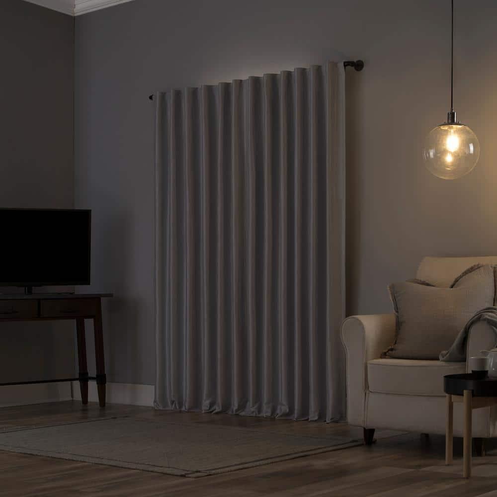 Faux Dupioni Silk Thermal Extreme 100% Blackout Back Tab Curtain Panel