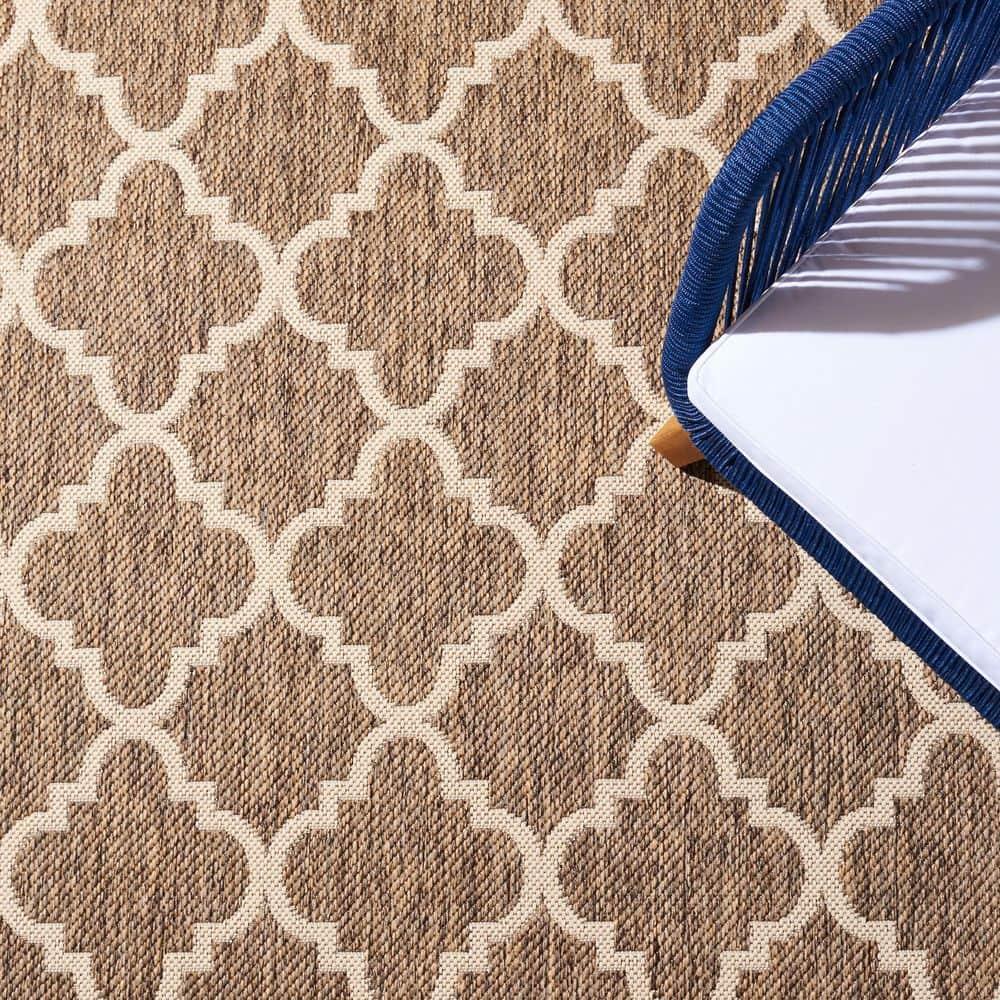 SAFAVIEH Beach House Nima Trellis Indoor/Outdoor Area Rug Beige/Cream, 5'3" x 7'6"