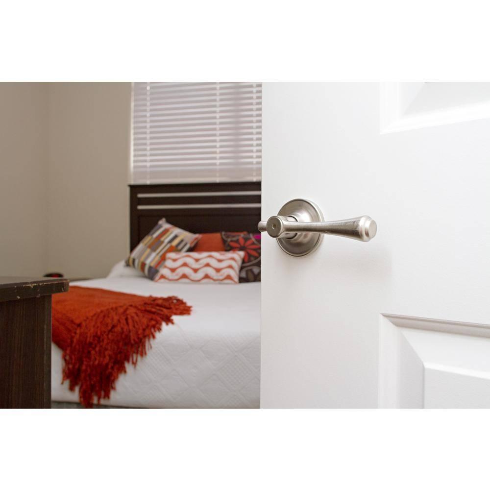 Design House Ironwood Privacy Universal Interior Bed and Bath Door Lever, Satin Nickel