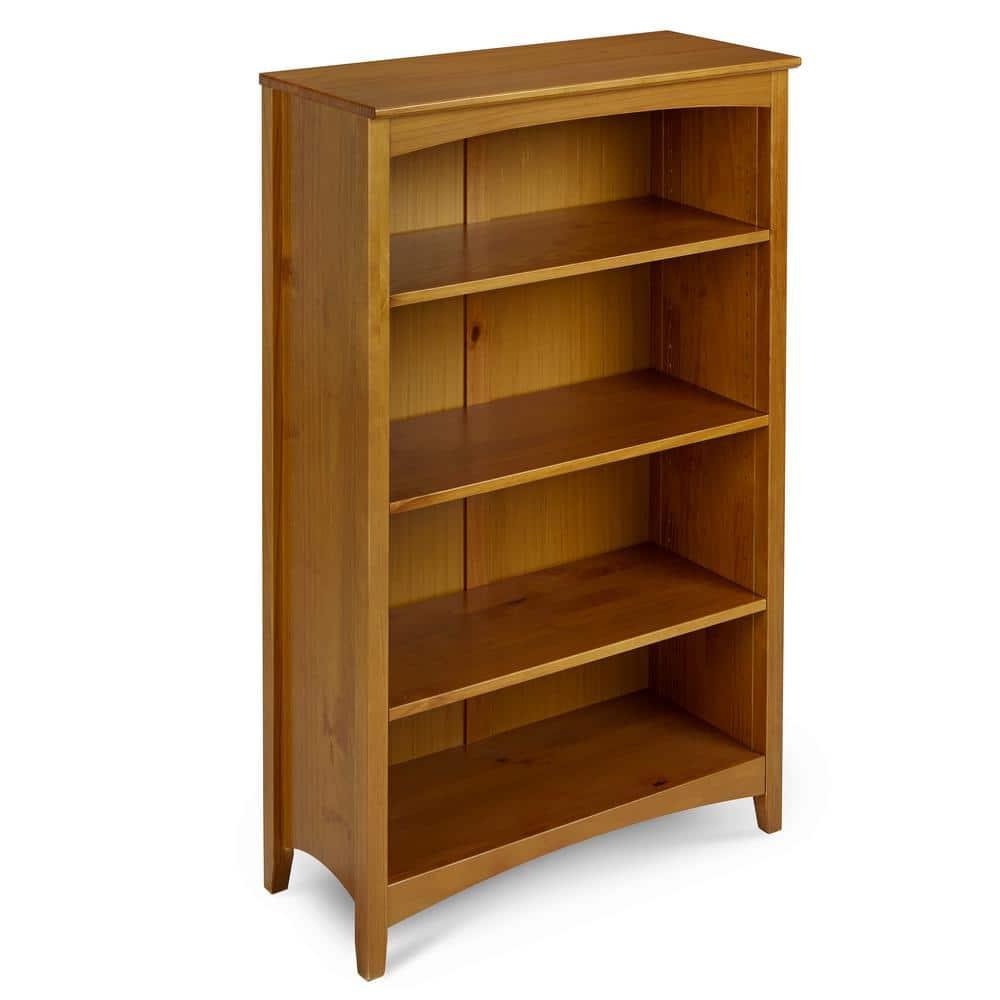 Camaflexi 48” Shaker Style 4-Shelf Wooden Bookcase Closed Back Storage Shelf, Brown