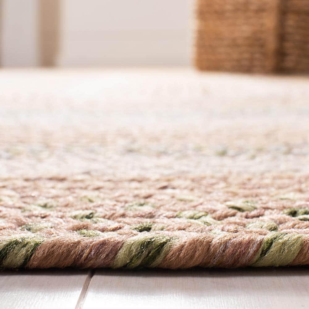 Braided BRD314 Hand Woven Area Rug - Tan/Multi - 6'x9' Oval - Safavieh.