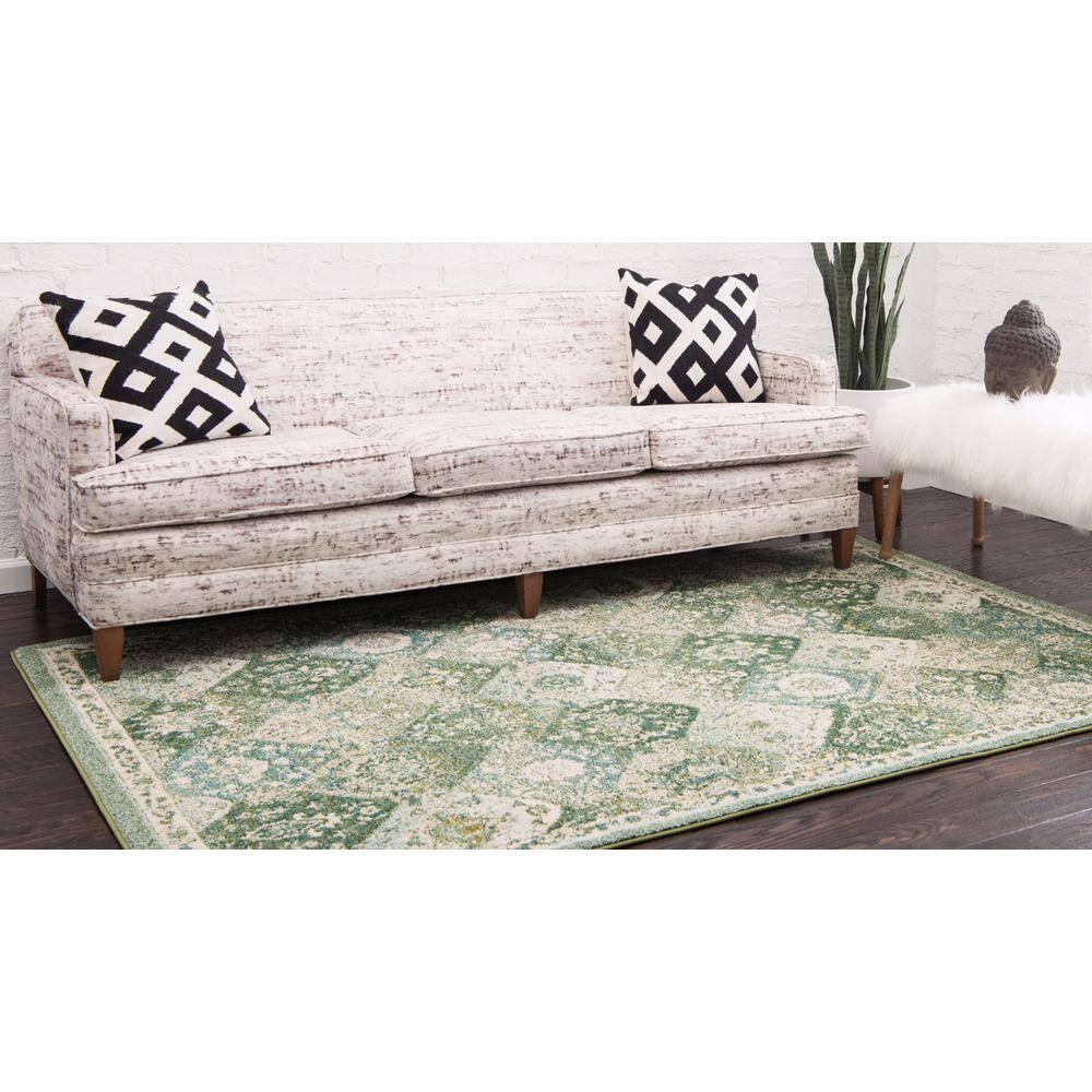 Unique Loom Penrose Collection Area Rug - Blake (8' x 10' Rectangle Green/Beige)