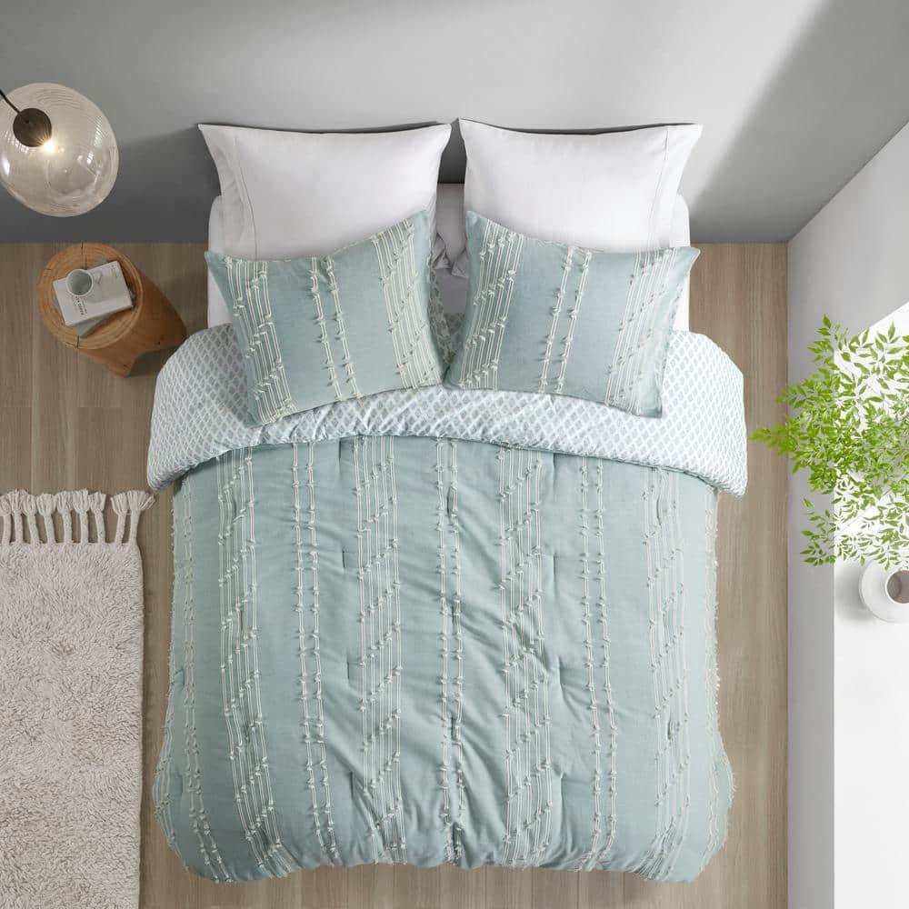 INK+IVY 3 Piece Cotton Jacquard Bedding Set