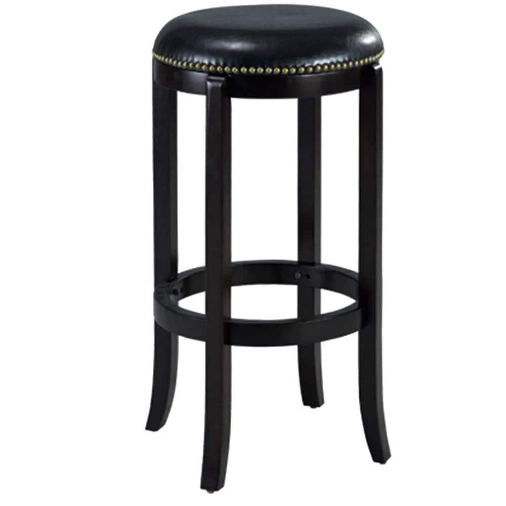 Boraam Cordova 24in. Backless Swivel Wood Counter Stool, Black Finish