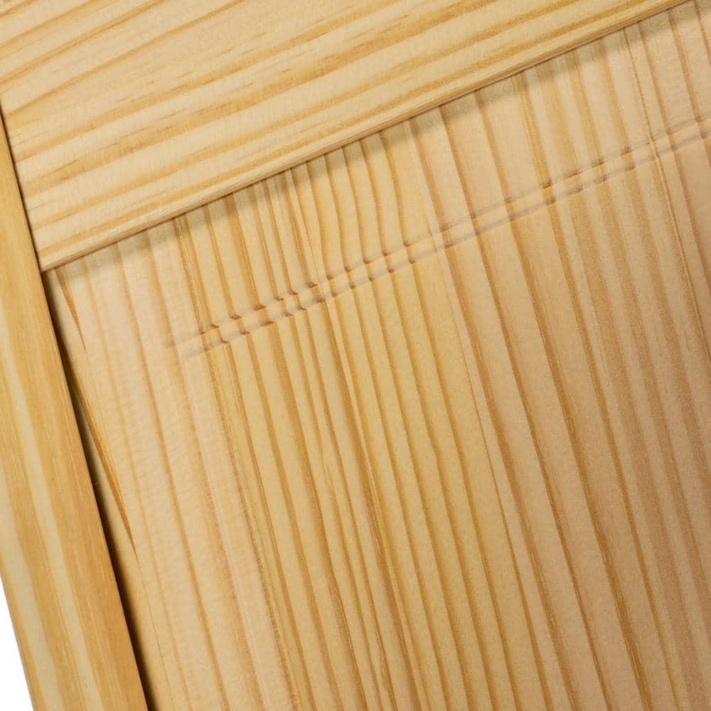 Kimberly Bay Louvered Wood Unfinished Half Panel Plantation Bi-Fold Door