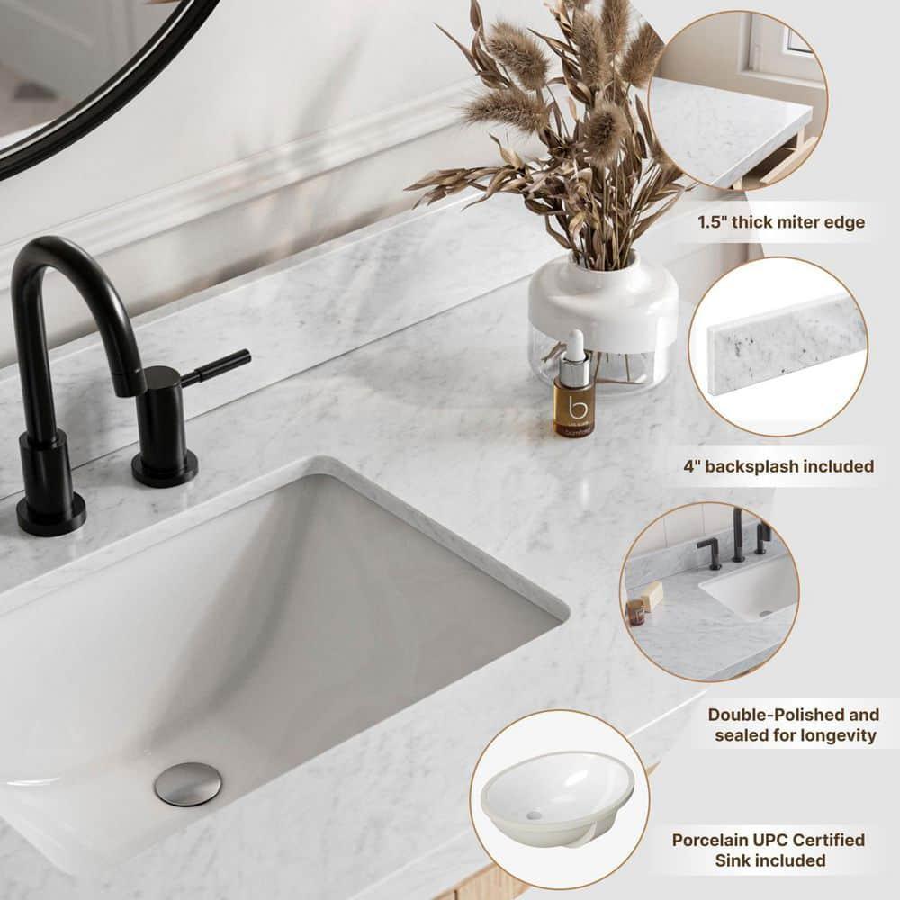 Ariel H036slcqrvo Bristol 36" Free Standing Single Basin Vanity Set - White