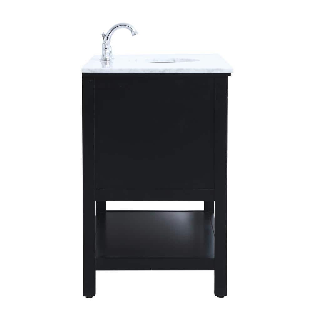 Elegant Decor Metropolis 48" Single Marble Top Bathroom Vanity in Black