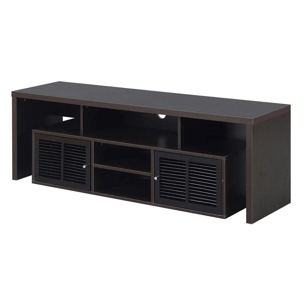 Convenience Concepts Lexington 60 inch TV Stand with Storage Cabinets and Shelves, Espresso